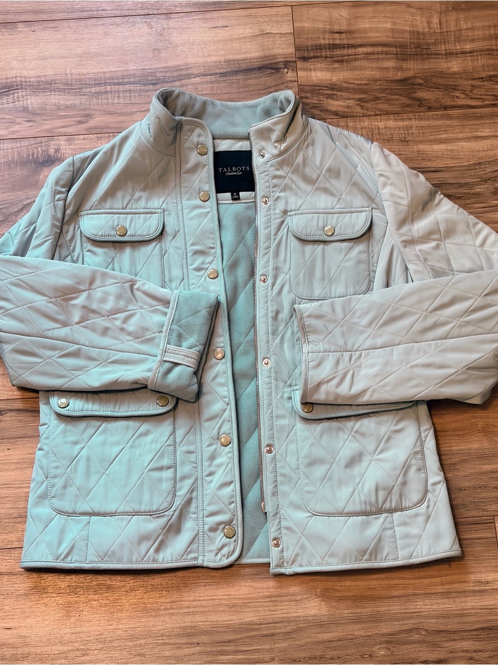 Talbots Quilted Light Blue Snap Front Jacket | Coastal Granddaughter Fall